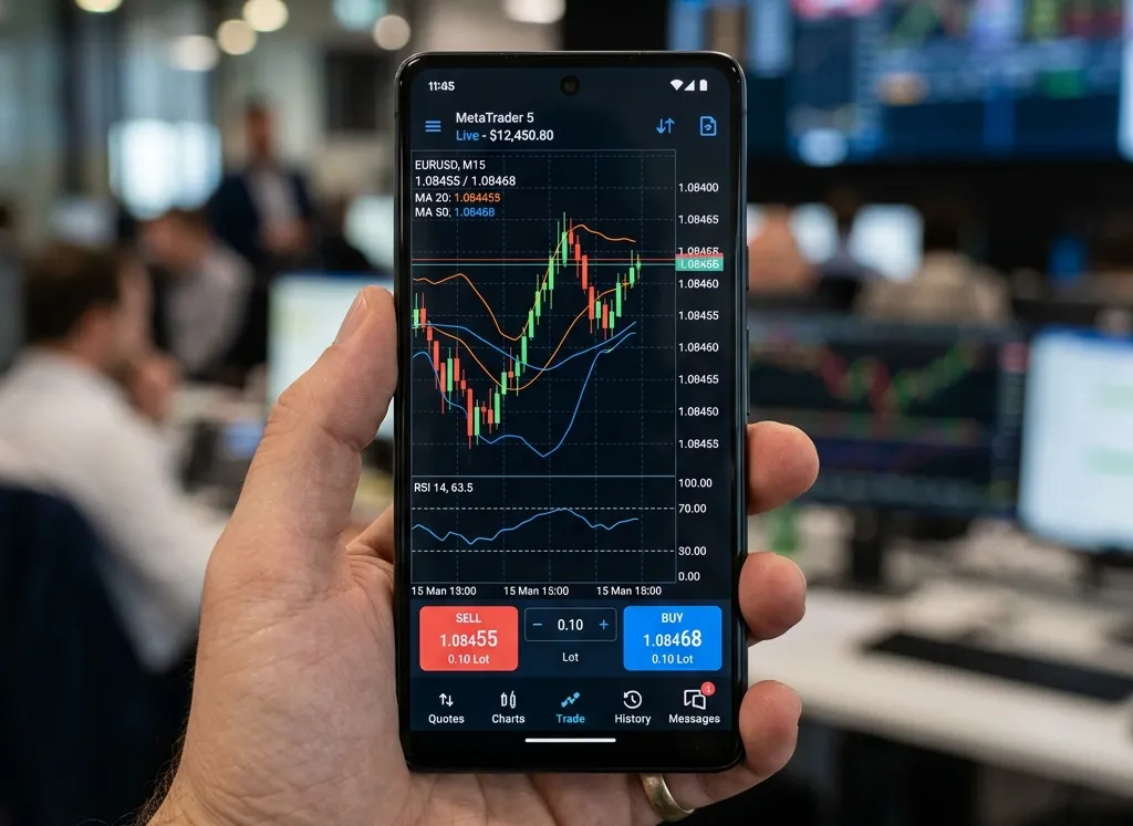 MetaTrader 5 Mobile App Interface
